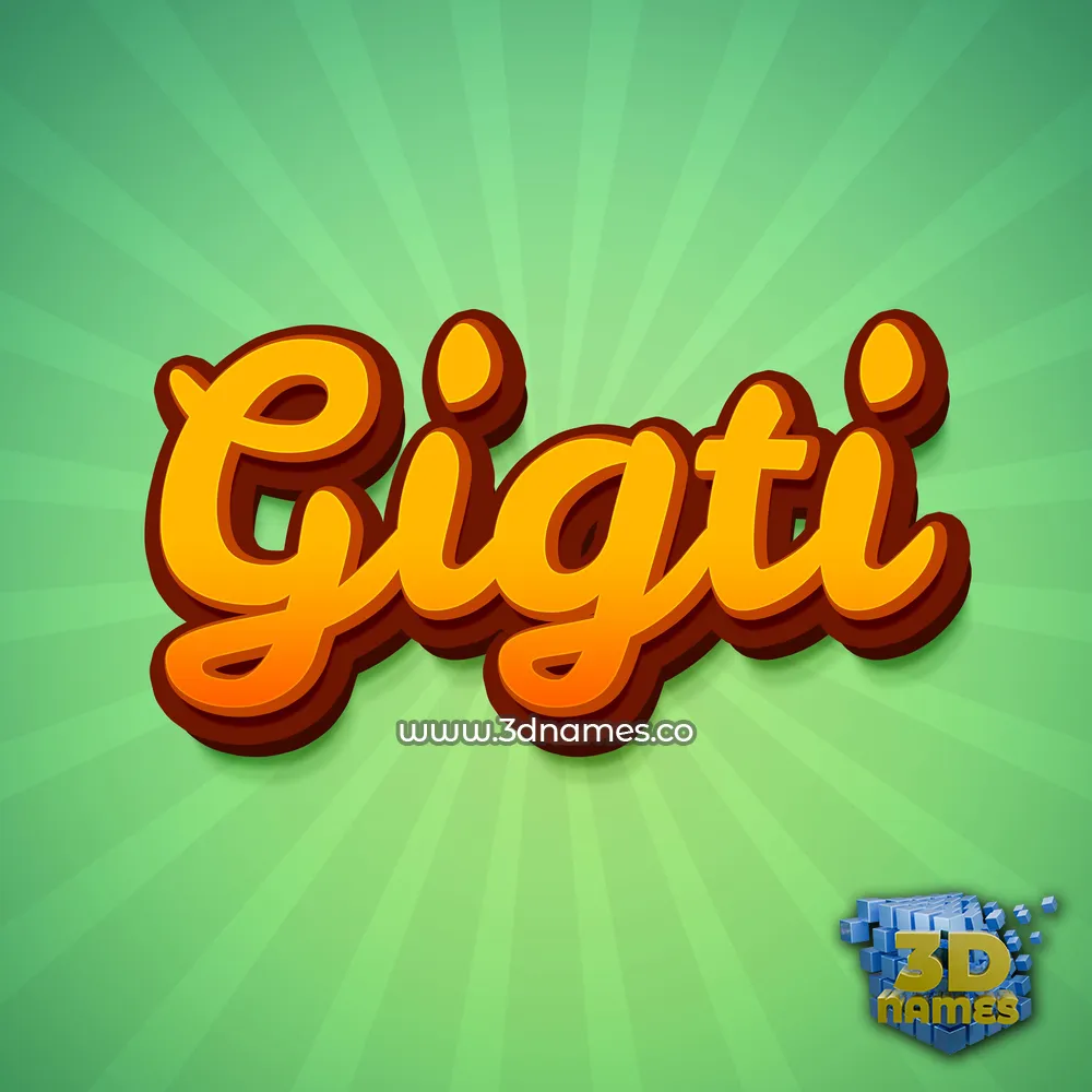 gigti in Green Rays style - 3D name wallpaper