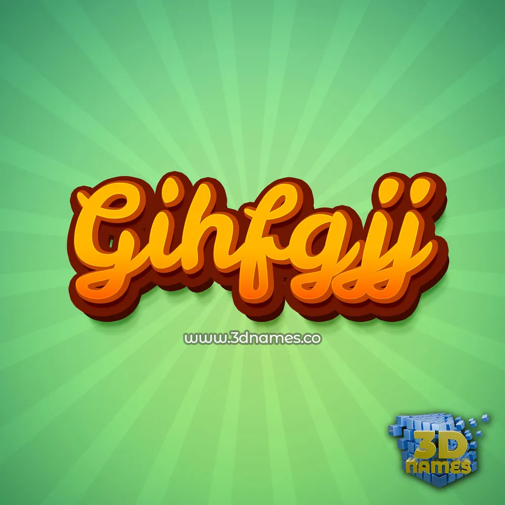gihfgjj in Green Rays style - 3D name wallpaper