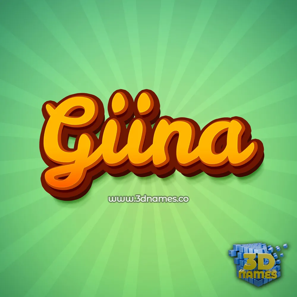 giina in Green Rays style - 3D name wallpaper