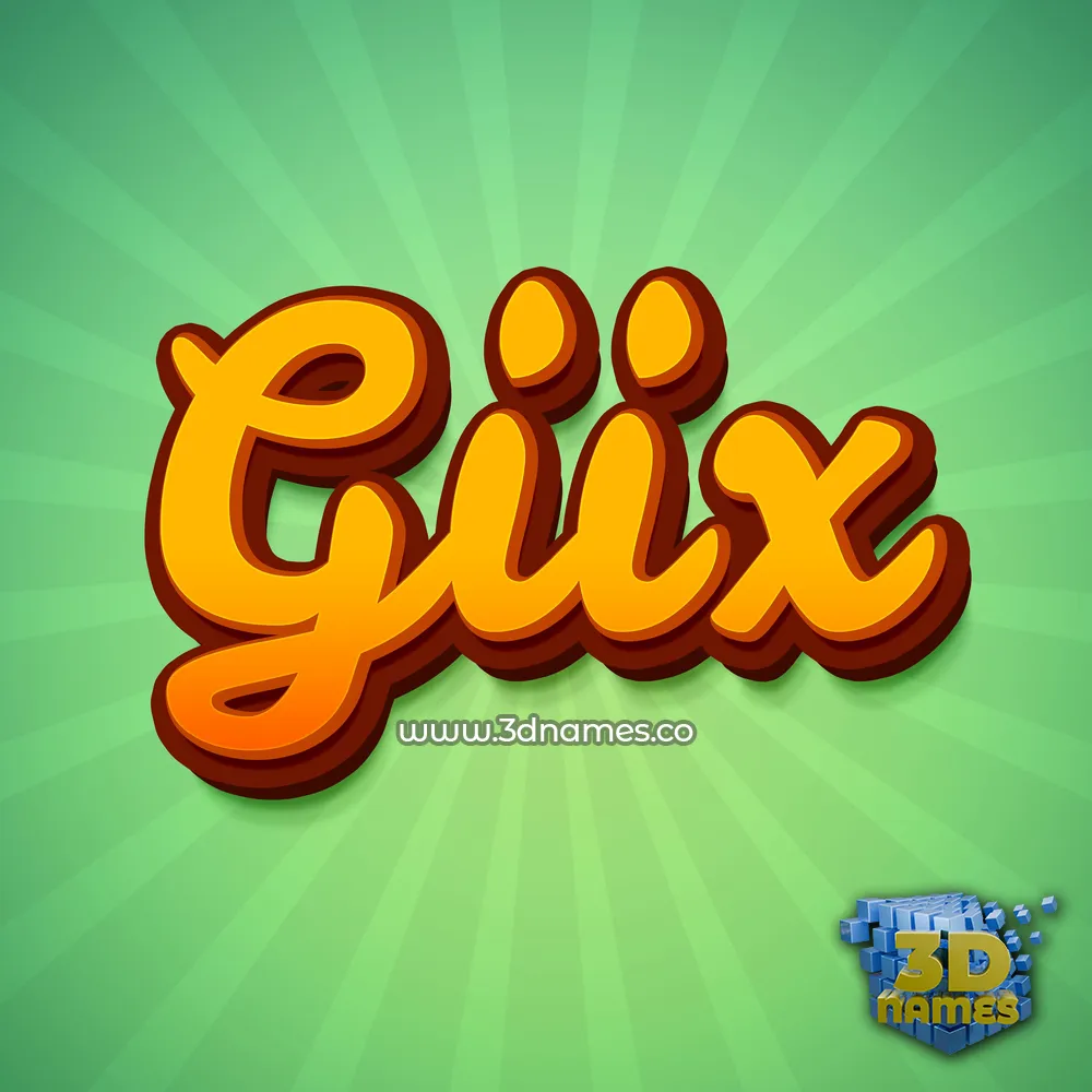 giix in Green Rays style - 3D name wallpaper