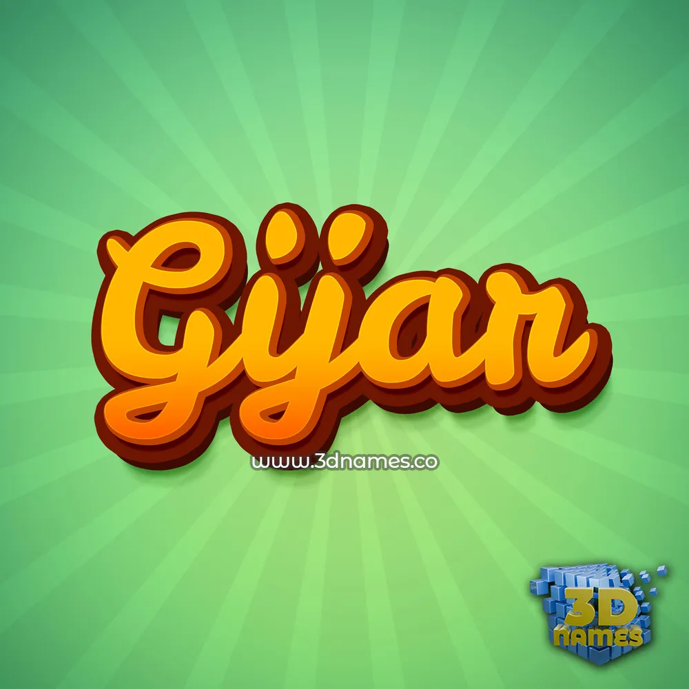 gijar in Green Rays style - 3D name wallpaper