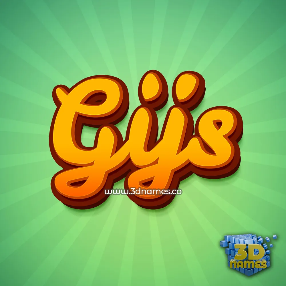 gijs in Green Rays style - 3D name wallpaper
