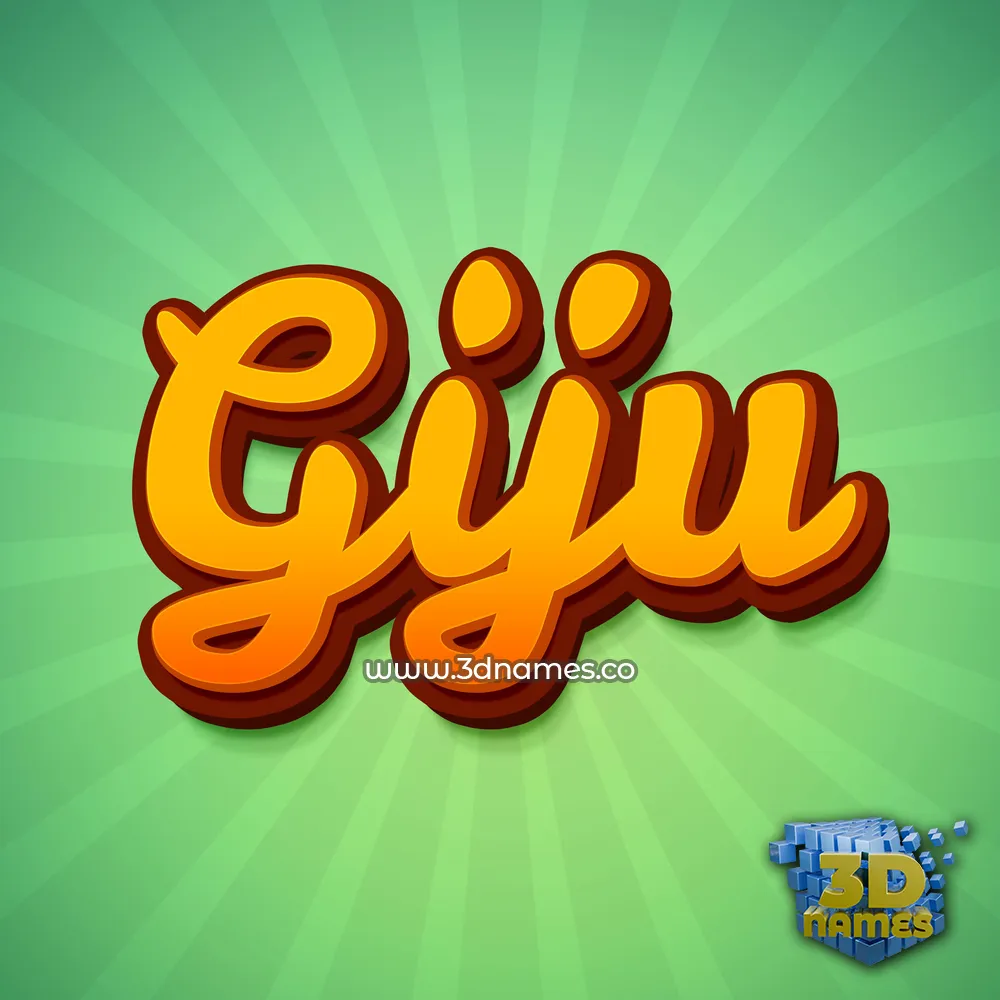 giju in Green Rays style - 3D name wallpaper