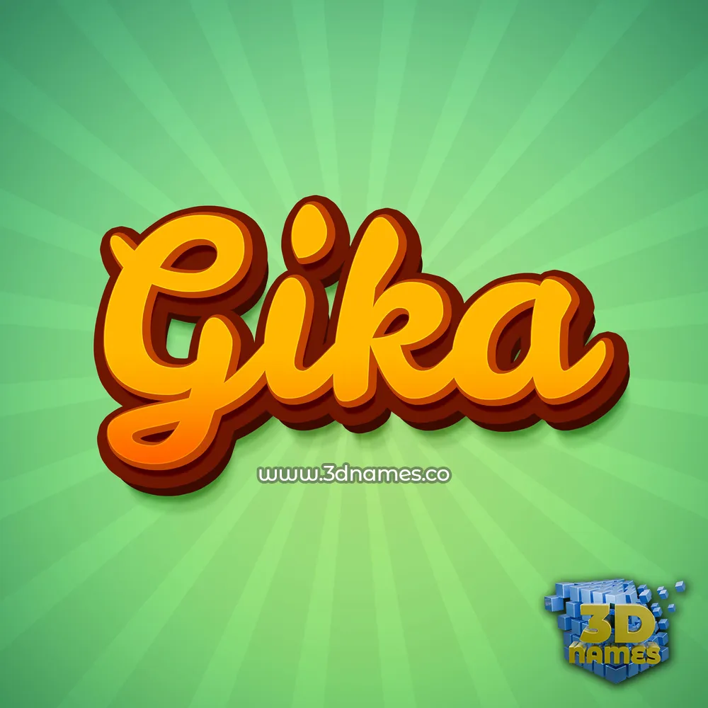 gika in Green Rays style - 3D name wallpaper
