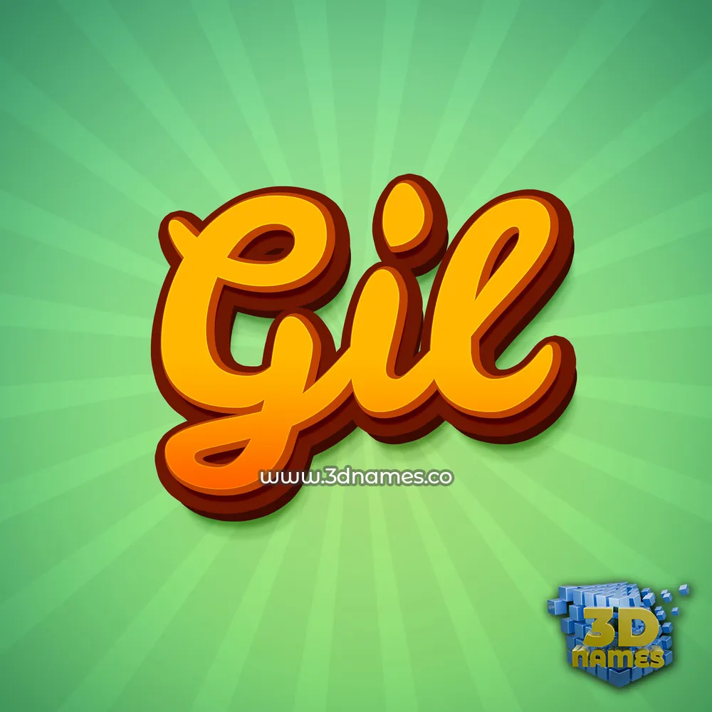 gil in Green Rays style - 3D name wallpaper