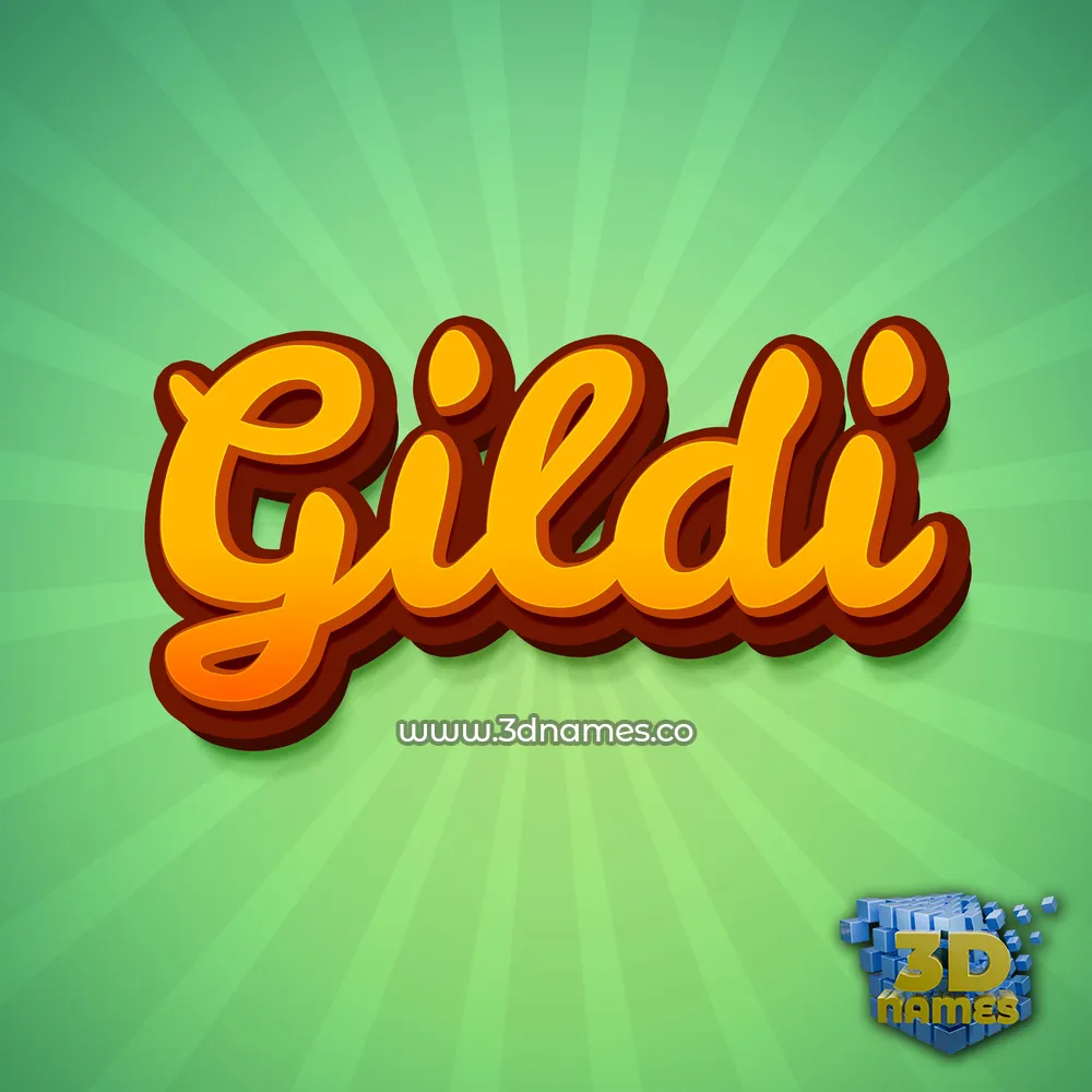 gildi in Green Rays style - 3D name wallpaper