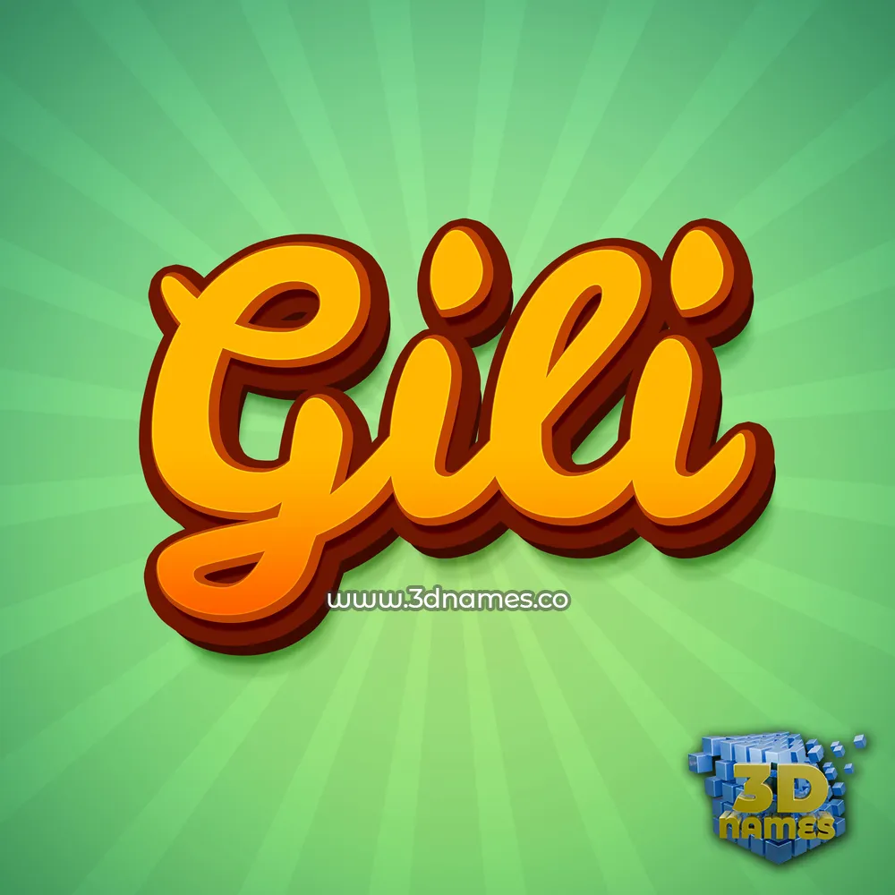 gili in Green Rays style - 3D name wallpaper