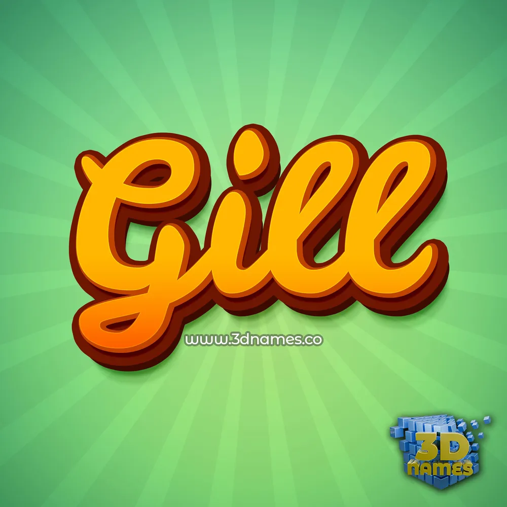 gill in Green Rays style - 3D name wallpaper