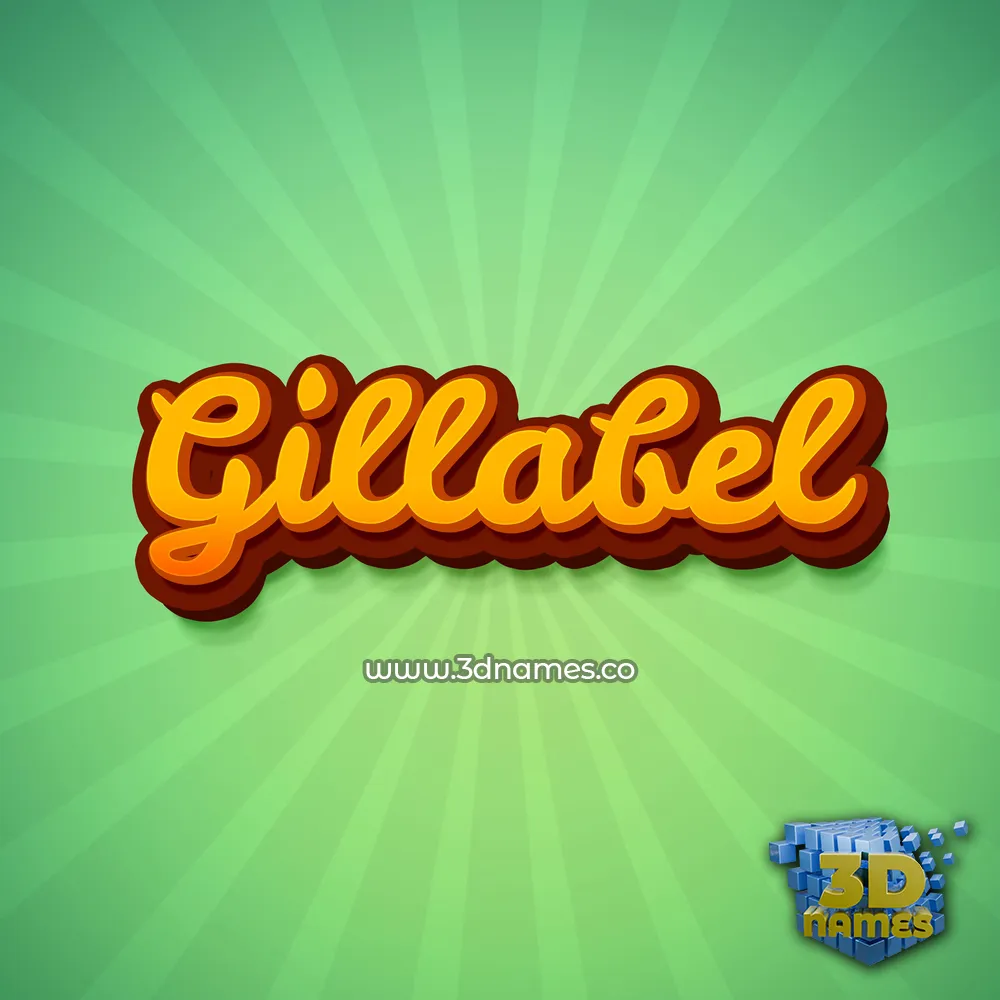 gillabel in Green Rays style - 3D name wallpaper