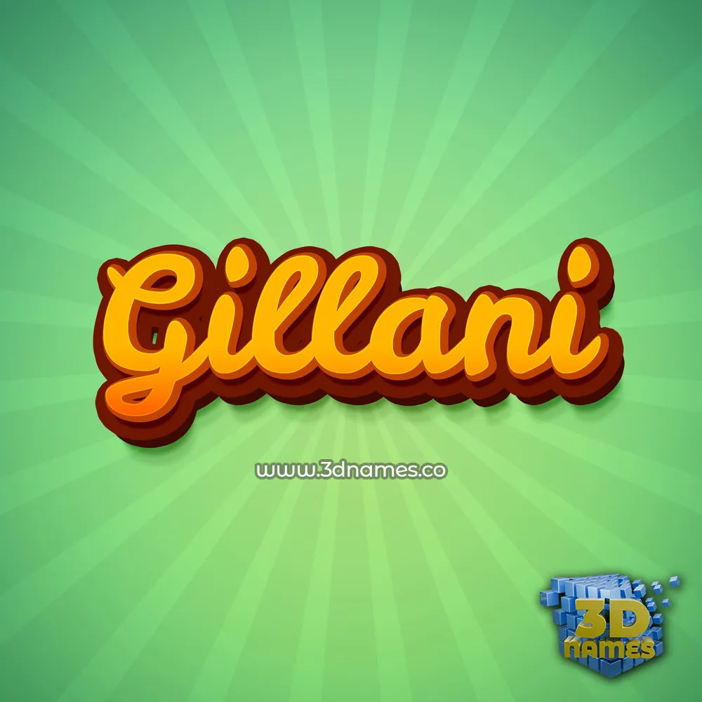 gillani in Green Rays style - 3D name wallpaper