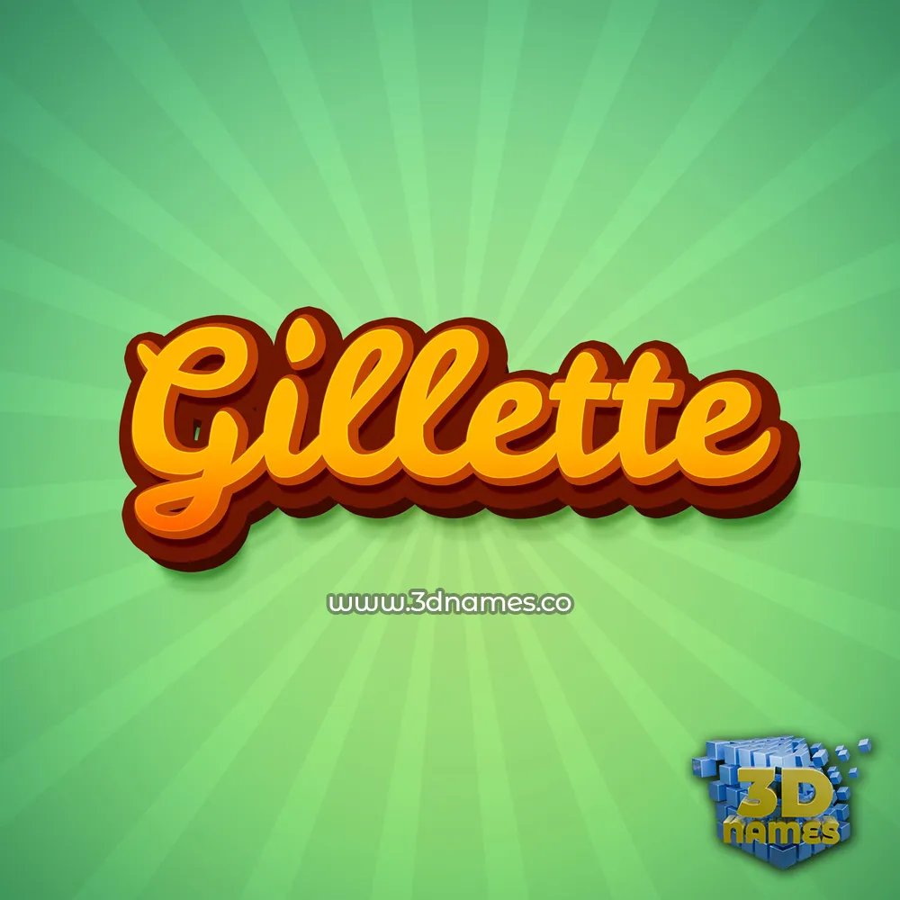 gillette in Green Rays style - 3D name wallpaper