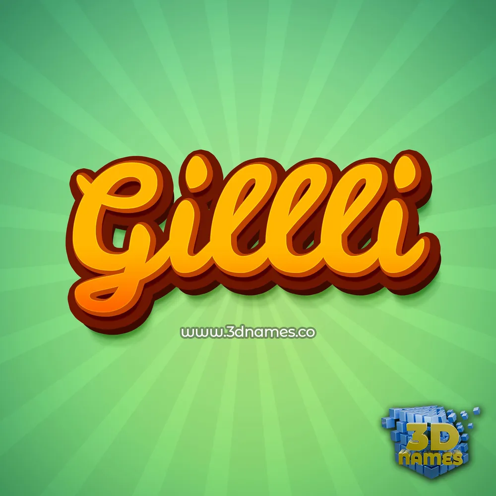 gillli in Green Rays style - 3D name wallpaper