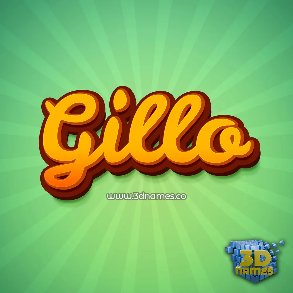 gillo in Green Rays style - 3D name wallpaper