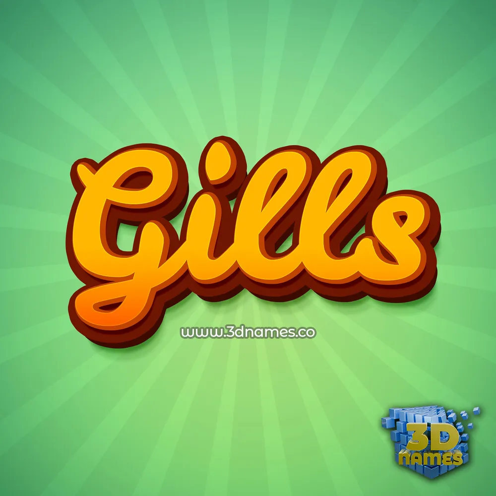 gills in Green Rays style - 3D name wallpaper