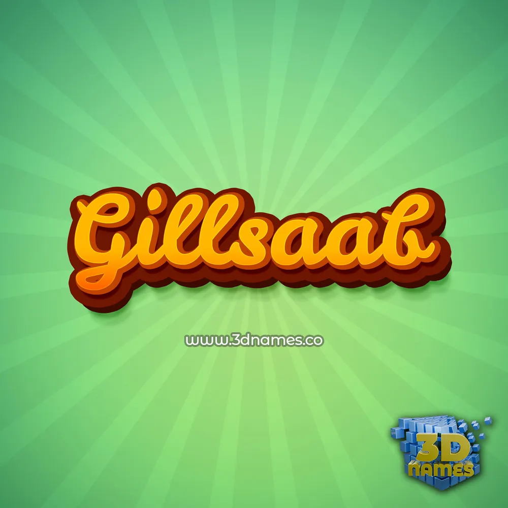 gillsaab in Green Rays style - 3D name wallpaper