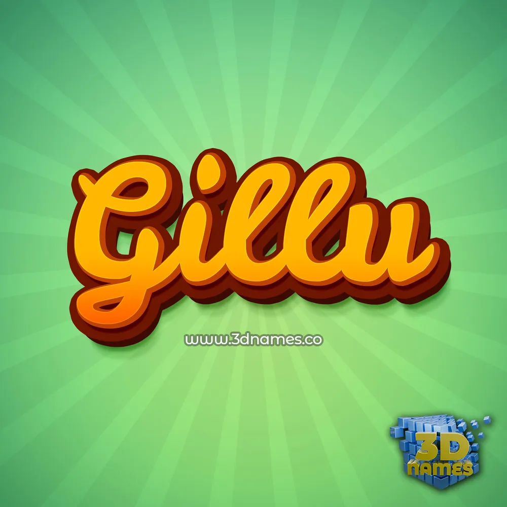gillu in Green Rays style - 3D name wallpaper