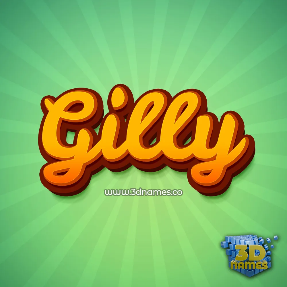 gilly in Green Rays style - 3D name wallpaper