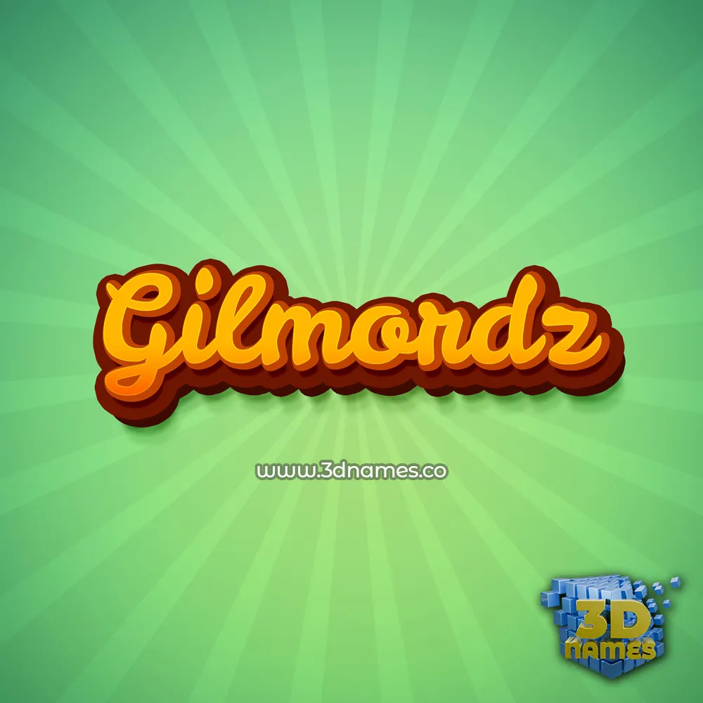 gilmordz in Green Rays style - 3D name wallpaper