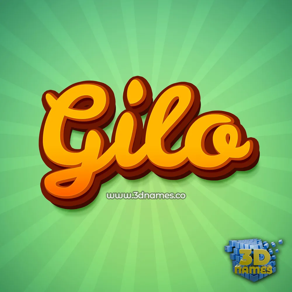 gilo in Green Rays style - 3D name wallpaper