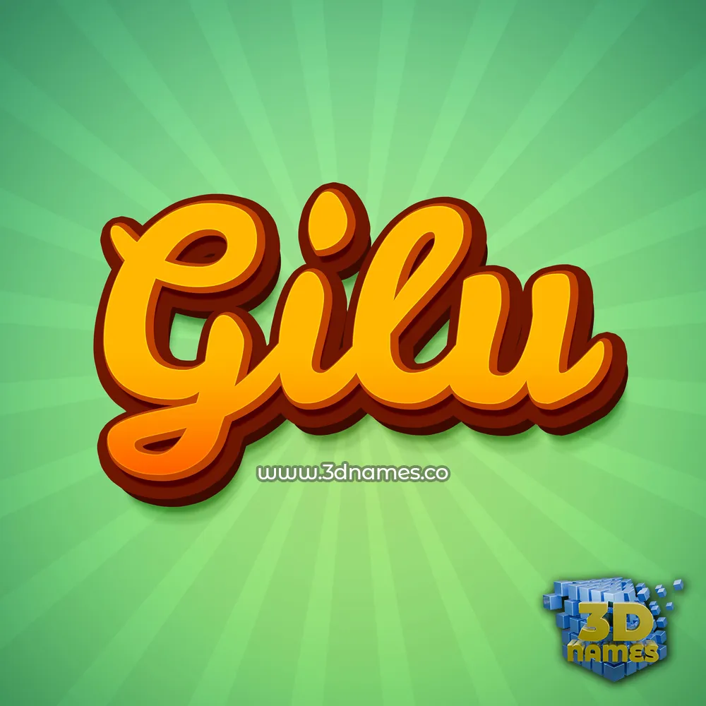 gilu in Green Rays style - 3D name wallpaper