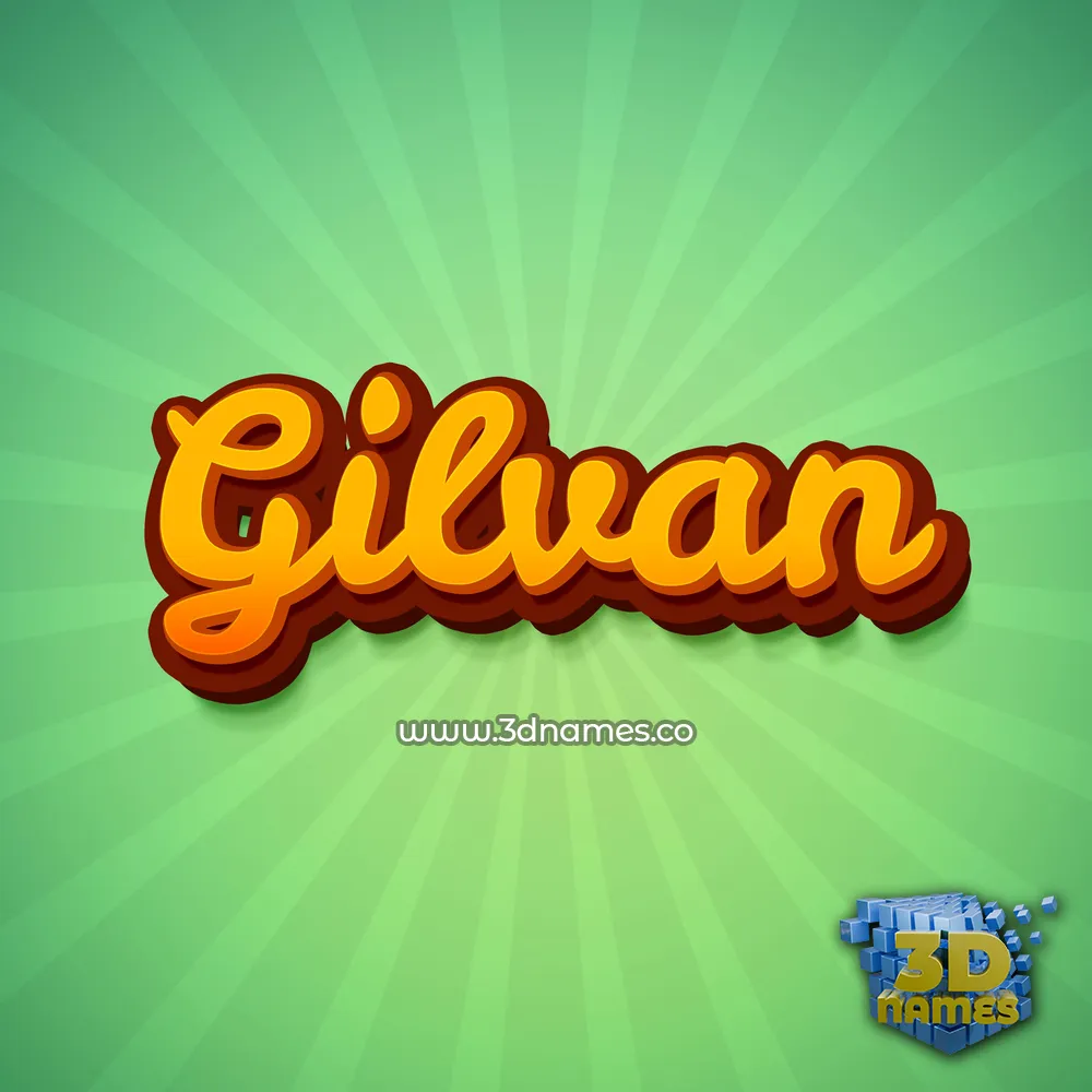 gilvan in Green Rays style - 3D name wallpaper