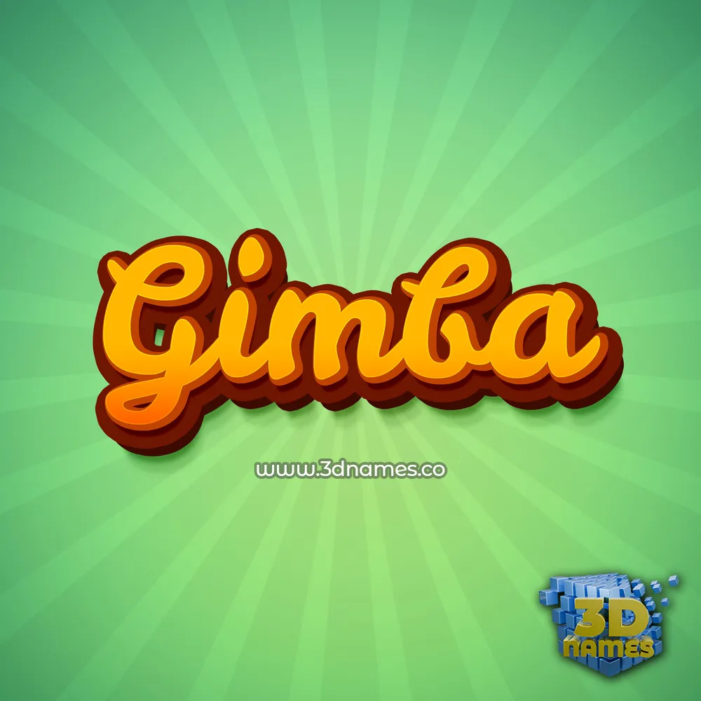 gimba in Green Rays style - 3D name wallpaper
