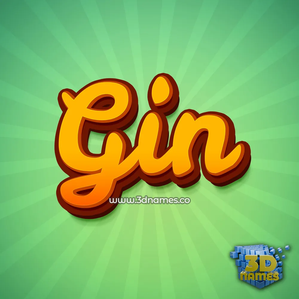 gin in Green Rays style - 3D name wallpaper