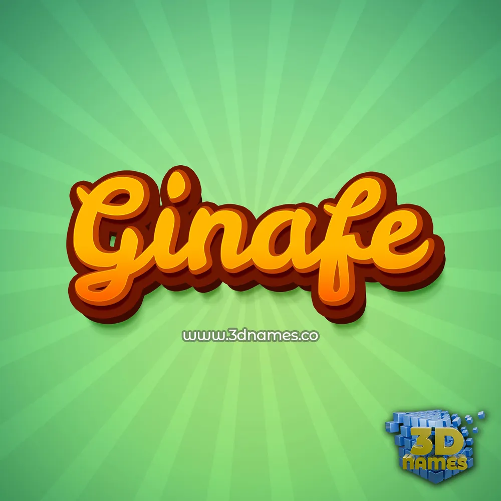 ginafe in Green Rays style - 3D name wallpaper