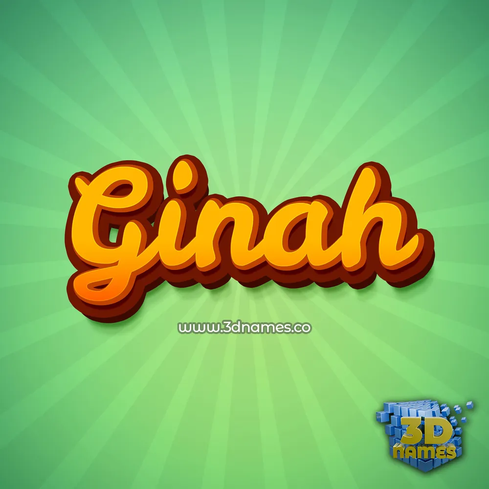 ginah in Green Rays style - 3D name wallpaper