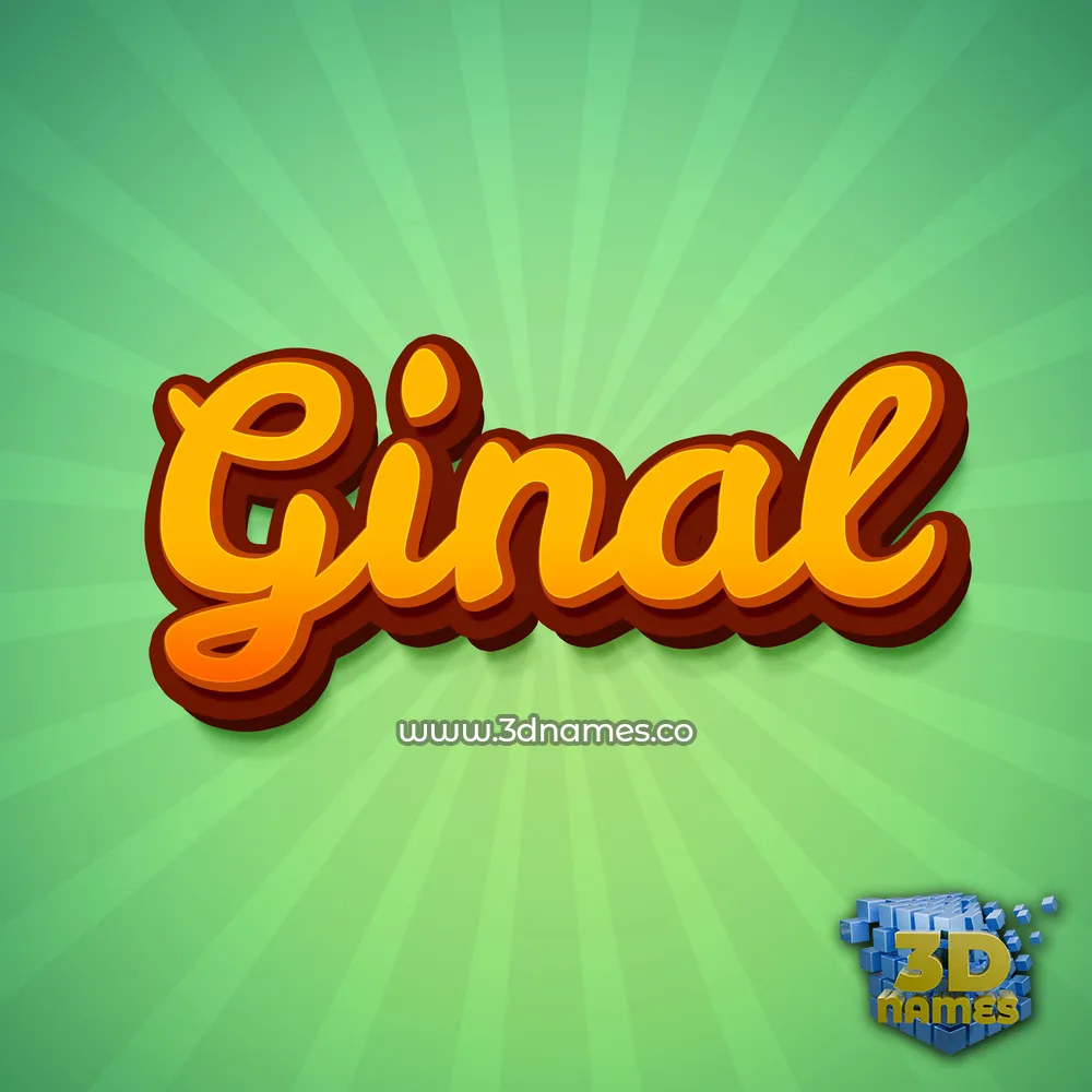 ginal in Green Rays style - 3D name wallpaper