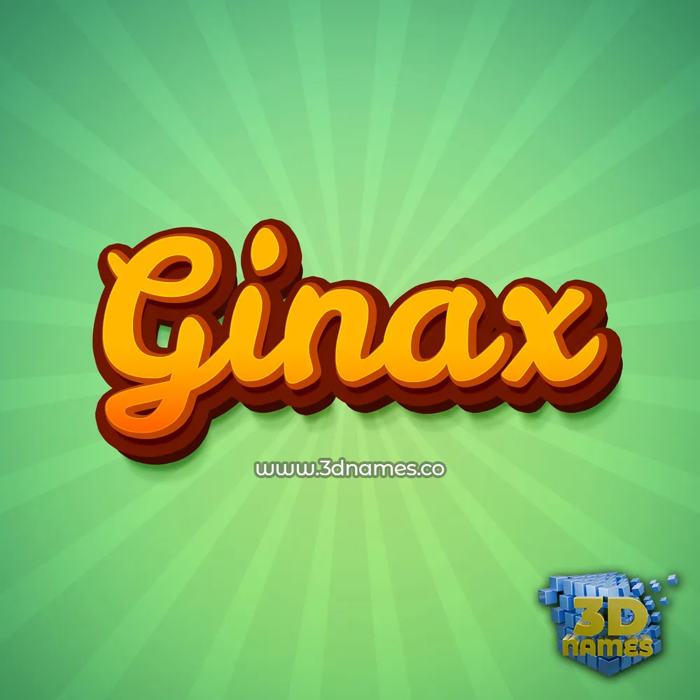 ginax in Green Rays style - 3D name wallpaper