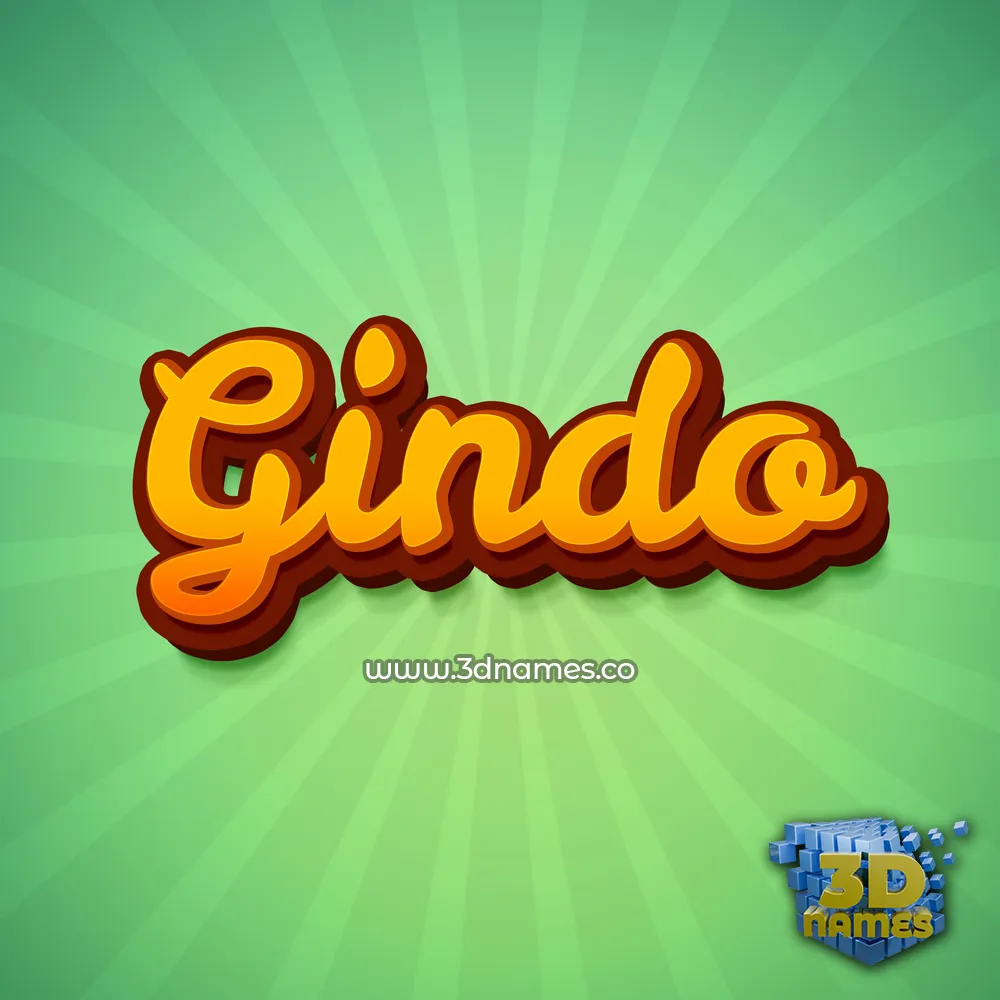 gindo in Green Rays style - 3D name wallpaper