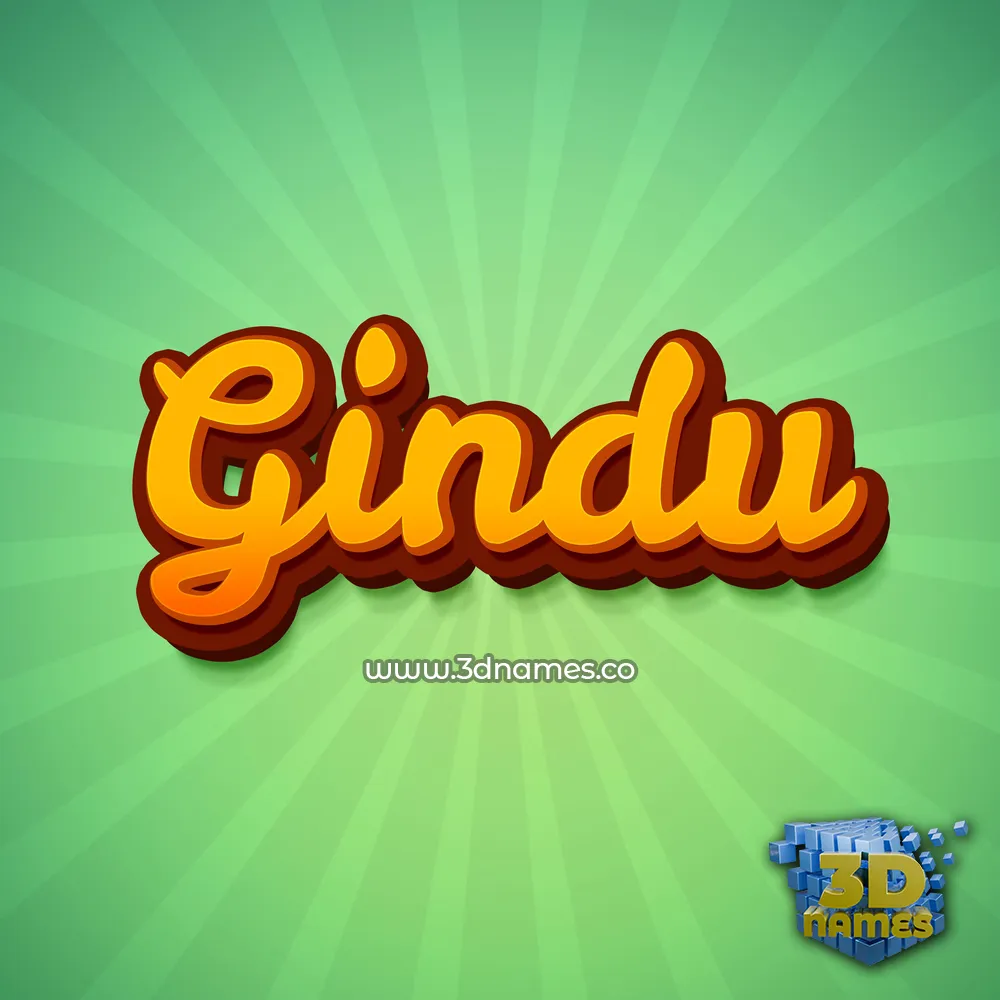 gindu in Green Rays style - 3D name wallpaper