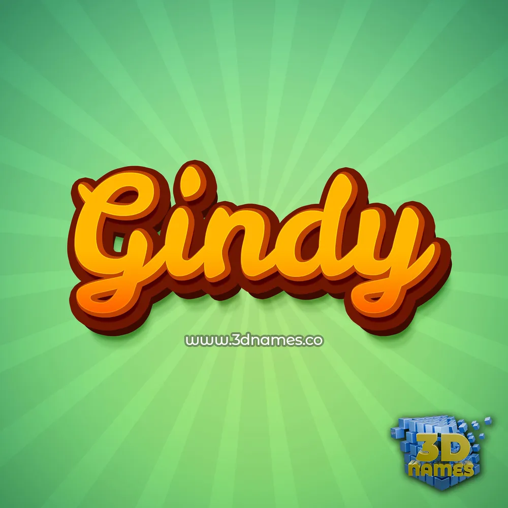 gindy in Green Rays style - 3D name wallpaper