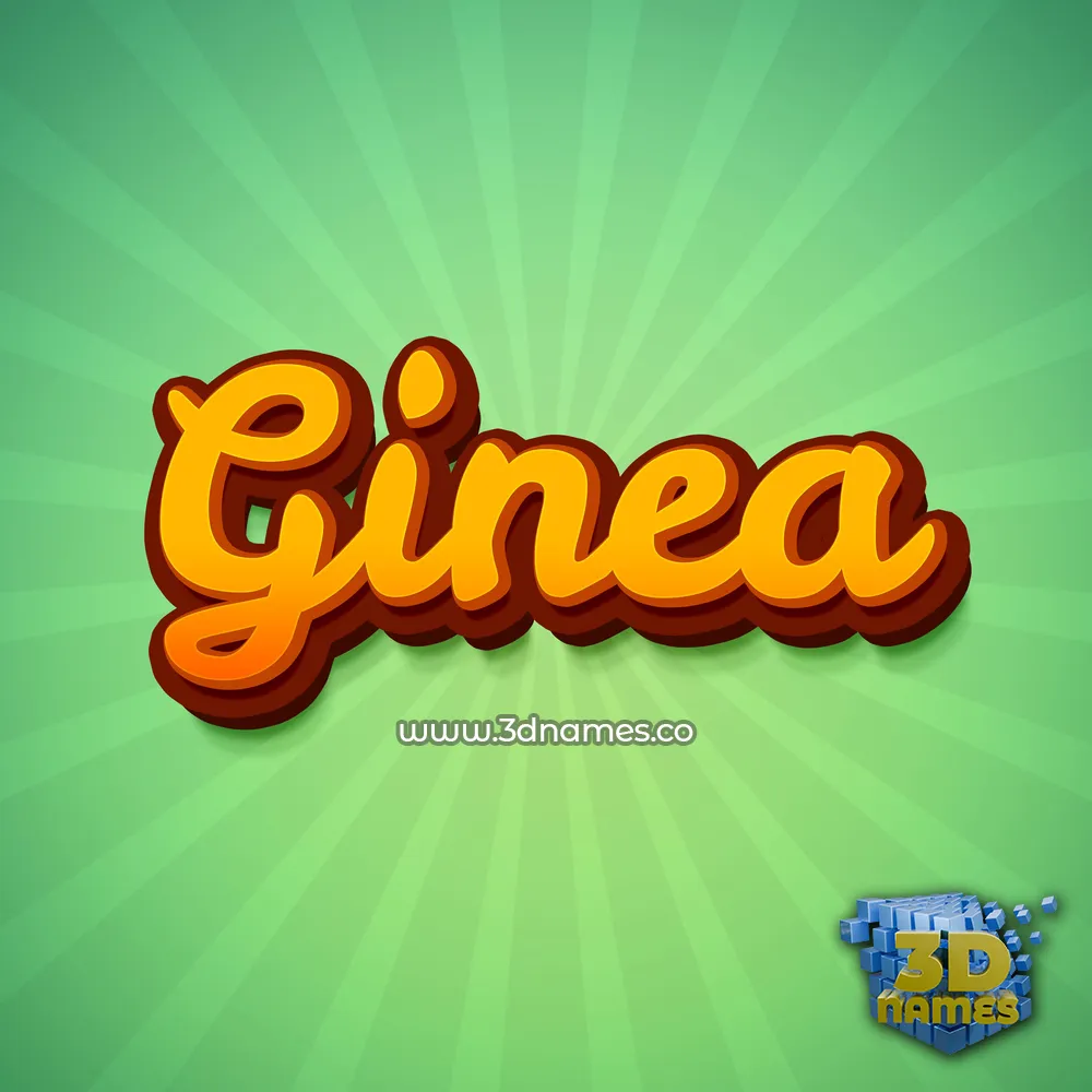 ginea in Green Rays style - 3D name wallpaper