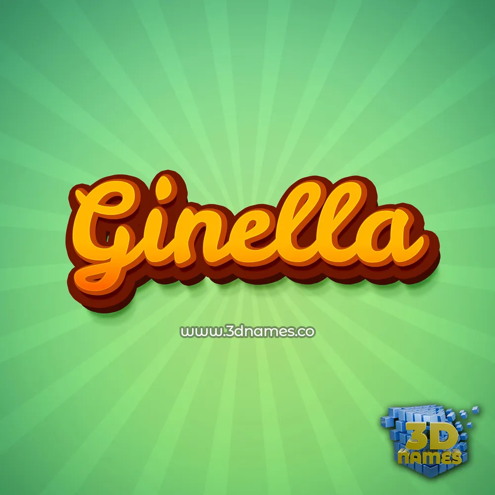 ginella in Green Rays style - 3D name wallpaper