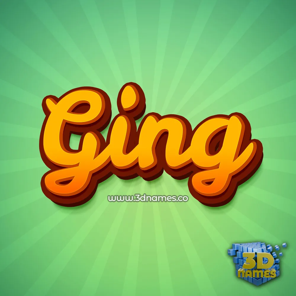 ging in Green Rays style - 3D name wallpaper