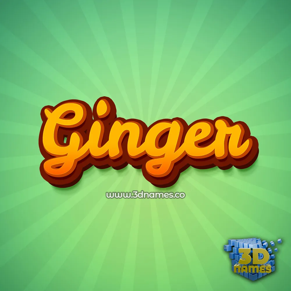 ginger in Green Rays style - 3D name wallpaper