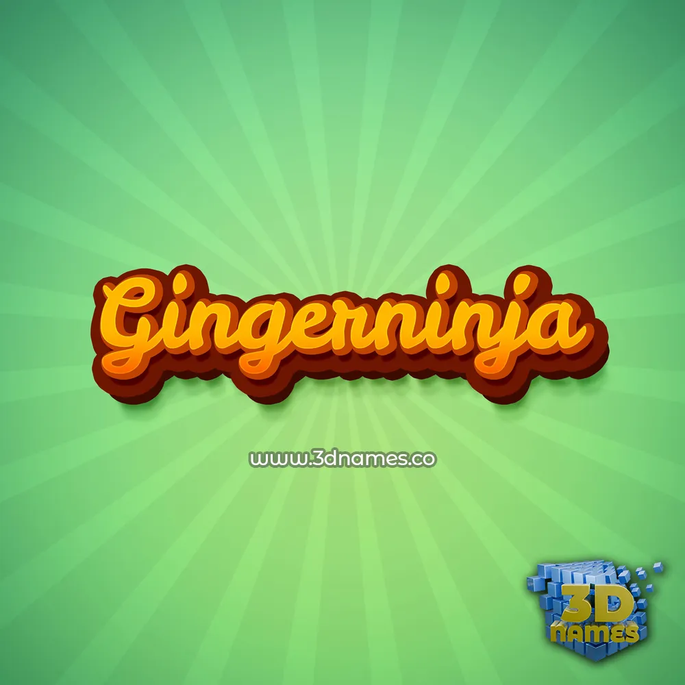gingerninja in Green Rays style - 3D name wallpaper