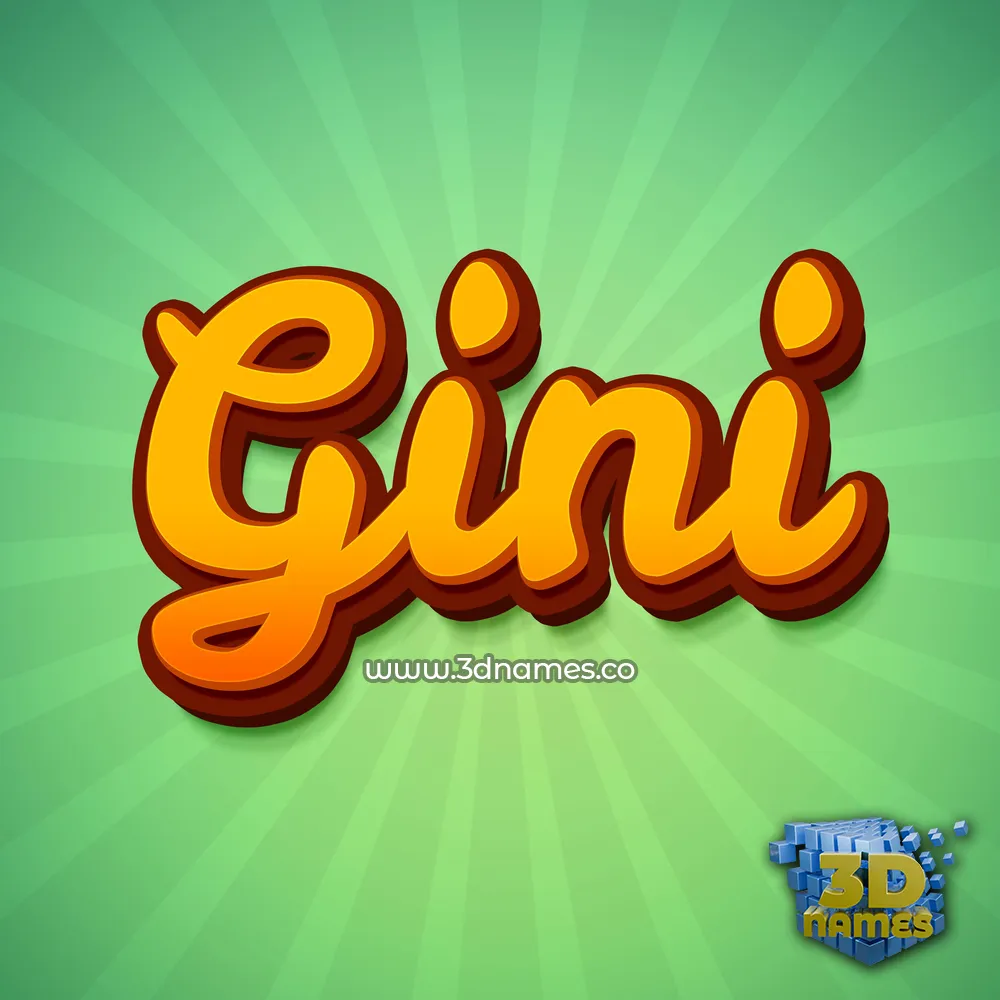 gini in Green Rays style - 3D name wallpaper