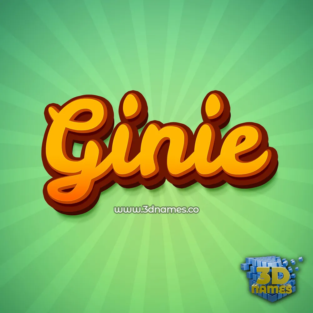 ginie in Green Rays style - 3D name wallpaper