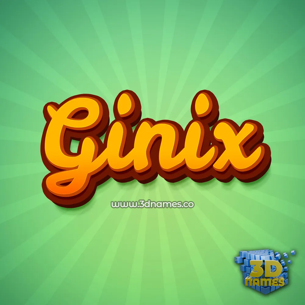 ginix in Green Rays style - 3D name wallpaper