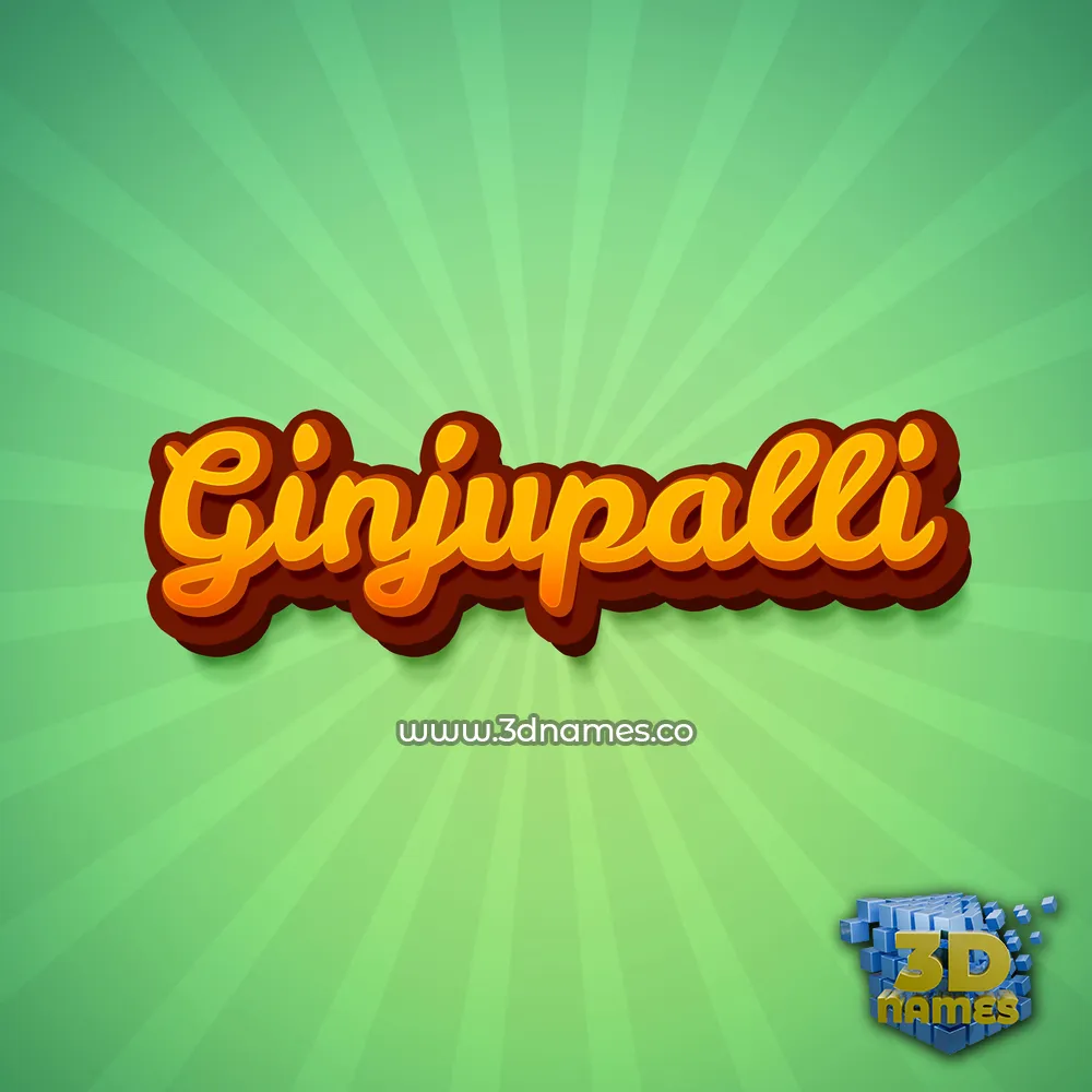 ginjupalli in Green Rays style - 3D name wallpaper