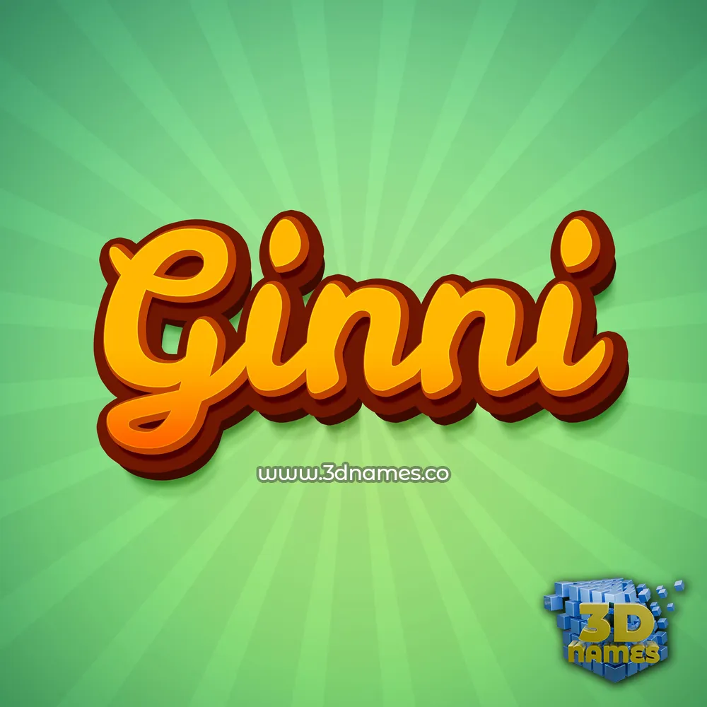 ginni in Green Rays style - 3D name wallpaper