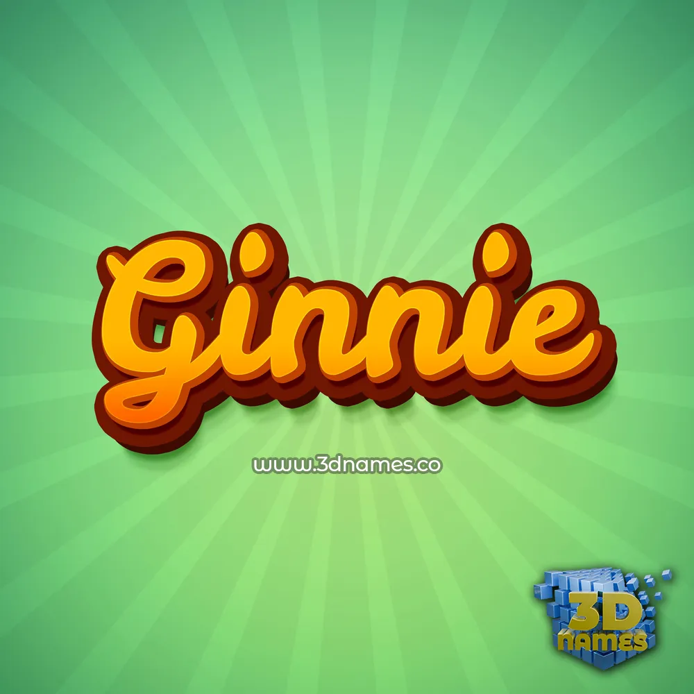ginnie in Green Rays style - 3D name wallpaper