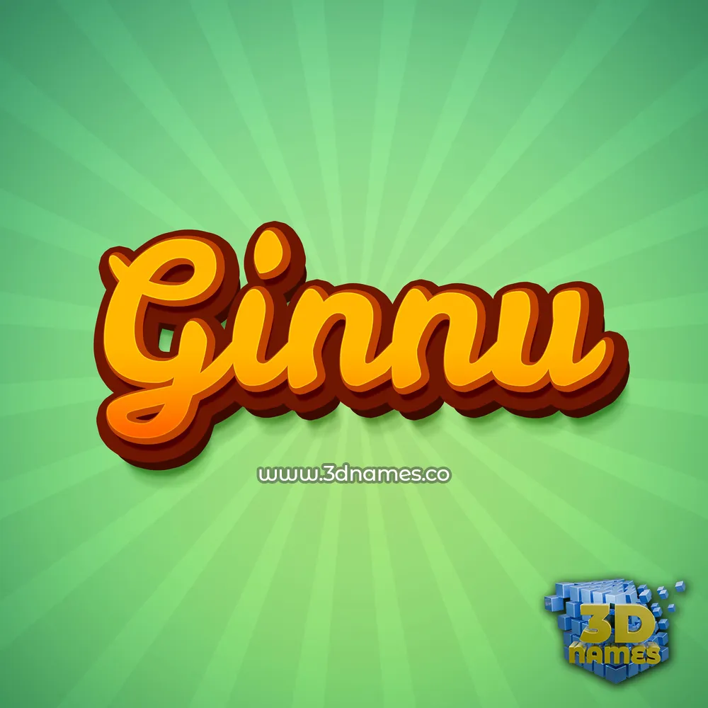 ginnu in Green Rays style - 3D name wallpaper