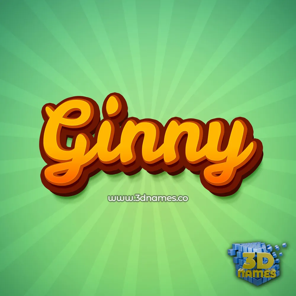 ginny in Green Rays style - 3D name wallpaper