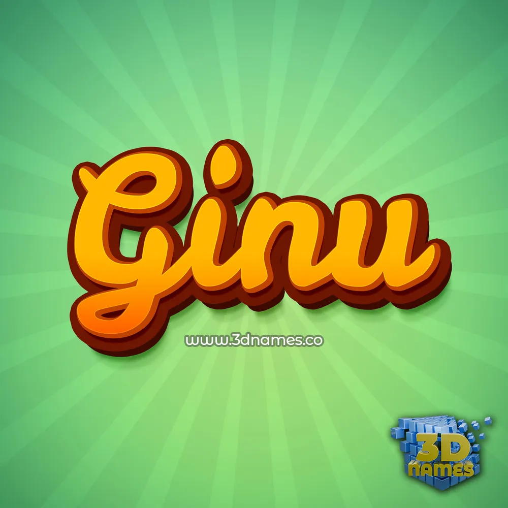 ginu in Green Rays style - 3D name wallpaper
