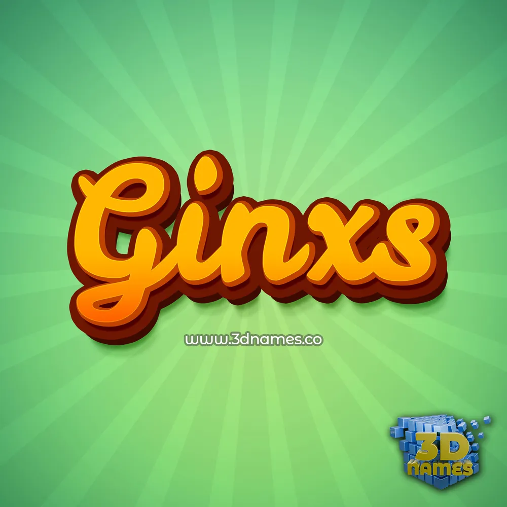 ginxs in Green Rays style - 3D name wallpaper