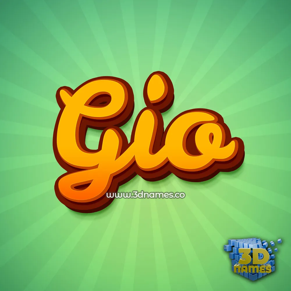 gio in Green Rays style - 3D name wallpaper